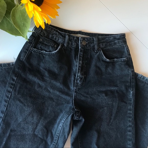 Topshop Denim - Topshop Moto Washed Black Denim Mom Jeans